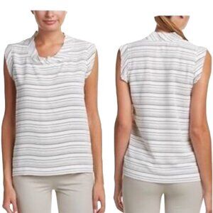 Cabi Womens Striped Sleeveless Top Size S White & Black